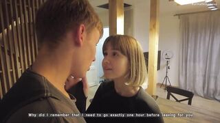 Small titted cutie is having steamy sex with a gracious plumber, in exchange for his services