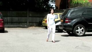 Brianna Davis - Hairy Brianna Davis shows us her bushy snatch.