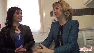 Mature golden-haired woman, Emma had a boy+hunk+female 3-some the other day and liked how it felt