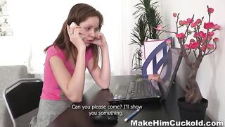 Make Him Cuckold - Fucking in front of cuckold Elisaveta Gulobeva teen-porn