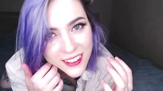 Cutie talks to you sweetly while masturbating your rod POV