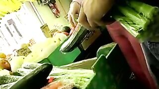 Vegetable vagina insertion