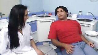 Hot Latin chick dentist bangs her patient