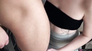 Malory Malibu gave a gentle handjob to her lover in advance of this dude banged her brains out