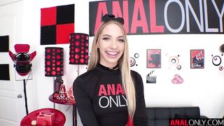 ANAL ONLY Small golden-haired Khloe Kapri has her tight bootyhole stretched wide by a big shlong
