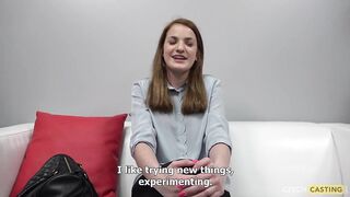 Kristyna went to a porn movie scene casting because she desperately needed a fine fuck and an orgasm