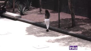 Mexican MILF with big bazookas gets caught in Balderas Park in Mexico City