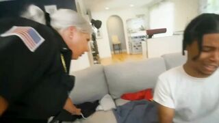 Mature golden-haired woman with big tits is moaning whilst having sex with a black stud, Lil D