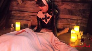 Nun Handjob resurrection of Lord Lucifer Satan rising Halloween 2022