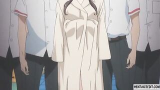 Fastened up manga girl gets her butt toyed