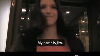 Pretty brunette hair on the casting bed