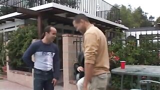 Pregnant whore and her friend gang-drilled