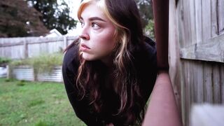 Lustful teen was masturbating in the tent, the other night, until she started moaning from joy