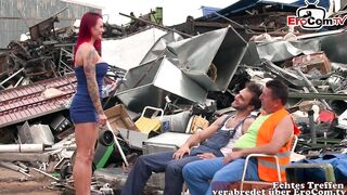 Big butt, red haired woman is getting her constricted, German butt stuffed with a alternative hard ramrod