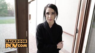 POV - Your lewd hottie Alyssa Bounty wants your weenie in her dark hole