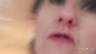 Skinny mature dick-sucker also takes anal