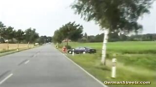 German teen is moaning from joy whilst getting doublefucked, ''coz she is about to cum