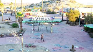 Gets double penetration'd in a desolate warehouse