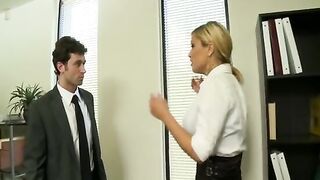 Divorced sexy golden-haired gets abased hard in the booty by her exhusband at work