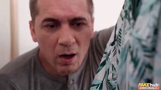 Clea Gaultier is sucking a concupiscent stranger's alt hard rod, in advance of having sex with him