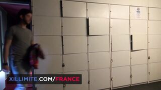 Anal invasion in a swinger club with a busty MILF