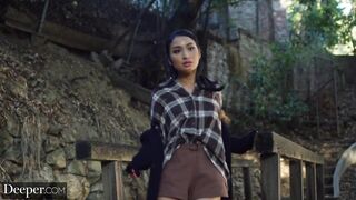 Deeper. Honeys share schlong in vehement 3-some