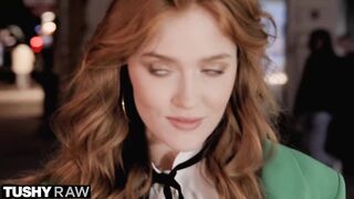 TUSHYRAW Classy redhead desires anal