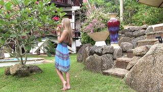 Golden-Haired Teen Model Anjelica Strips In nature's garb And Poses In Thailand