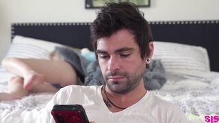 Tiny blonde dick sucker, Kenzie Reeves is bouncing up and down whilst screwing her step- brother