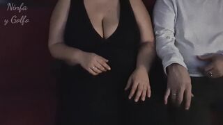 Groped at the cinema this chick ends up touching a stranger's jock