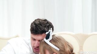 Jayla De Angelis is a nasty golden-haired maid who likes to have sex with her employer