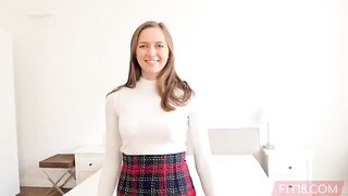 Czech teen brunette, Stacy Cruz is bouncing up and down while riding a punk hard knob