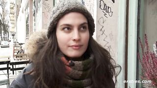 Italian brunette is fingering her vagina in front of the camera and getting ready to cum