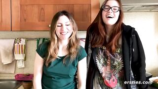 Aroused amateur lesbians went to the bedroom to make love with each other all day long