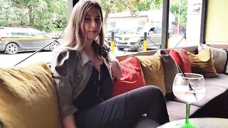 Remote control orgasm of my stepsister in Bar !