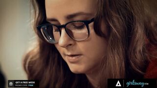 GIRLSWAY - Unsatisfied Brunette hair Hair Fantasizes Having A Romantic Scissoring Screw With Busty Angela White