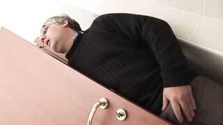 Pigtailed Italian golden-haired with small melons is having sexy sex with an elderly chap from the neighborhood