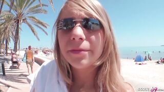 Barely legal, German blonde, Lena Dreht is getting stuffed with a rock hard cock, during the day