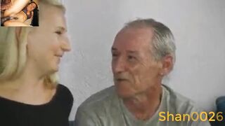 Older Oriental brunette hair is having wild sex on the sofa, after sucking her neighbour's subrigid rod