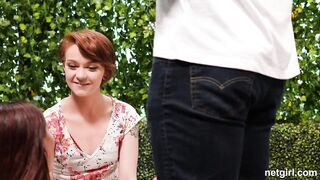 2 white hotties having joy a biggest ebony jock