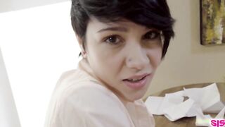 Short haired, amateur brunette desperately needed a worthy screw and an orgasm, the other day