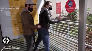 Julia-Winter Extreme public at Bremen Central Station - sprayed in the face - banged on the platform