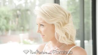 PUREMATURE Juicy Creampie Older Golden-haired Banged