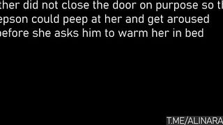 The young stepmother again gave herself to her stepson. - I will warm you step mom