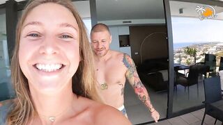 Golden-Haired Tattooed MILF Fucks Her Boyfriend. Cum in the Eye!