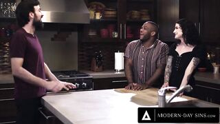 MODERN-DAY SINS - Interracial Swingers Convince Married Friend To Cheat In Bi Raunchy Three-some!
