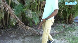 BIGGEST BBC! Big Black Schlong Flash at Public Bus Stop