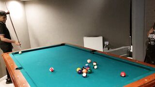 Playing some pool games and my girlfriend gives me a terrible oral-job for losing to her