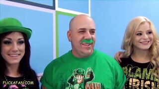 Screw A Fan – Jennifer White Triple Cum Swaps Aaron’s Sperm w Charity & Charlyse on St Patrick’s Day
