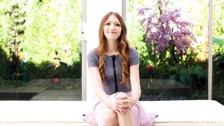 Enjoyable redhead with a very shy demeanor opens up sexually as she starts to suck this lads schlong